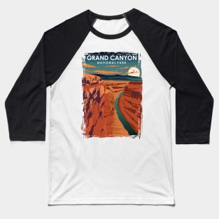 Grand Canyon National Park at Night Vintage Minimal retro Travel Poster Baseball T-Shirt